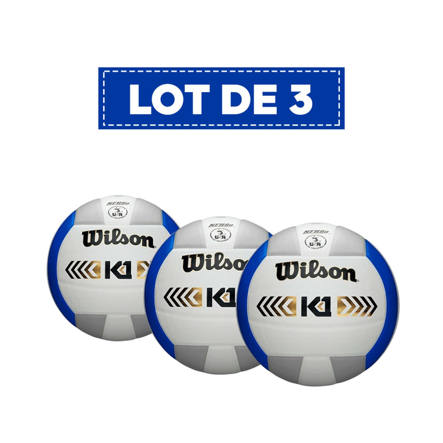 Set of 3 volleyballs Wilson K1 Gold [Taille 5]