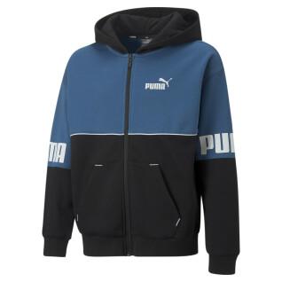 Full zip hoodie for kids Puma Power Colorblock FL B